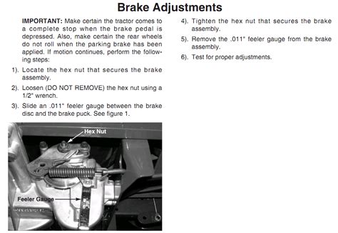 troy bilt bronco brake pad test if worn|troy bilt bronco brake problems.